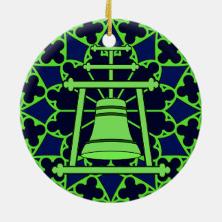 Green/blue Stained Glass Raincross Design Ceramic Tree Decoration