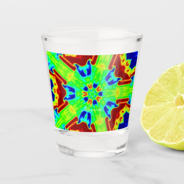 Green Blue Star Thunder_Cove Shot Glass (Front)