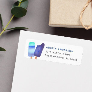 Green & Blue Summer Popsicle Return Address