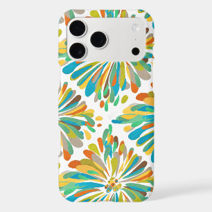 Green Blue Teal Yellow Chrysanthemum