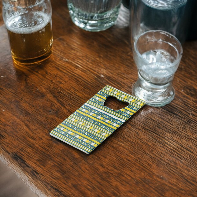 Green Blue Traditional Tribal Pattern ( Bottle Openers)