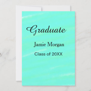Green blue watercolor graduation add name year invitation