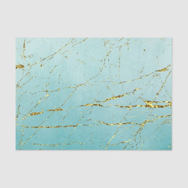 Green Blue With Gold Tissue Paper (Front)