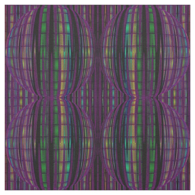 Green Blue Yellow Purple Ball Print Pattern Fabric (Swatch)