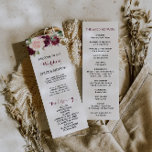 Green Blush Burgundy Floral Wedding Program Programme<br><div class="desc">This green blush burgundy floral wedding program is perfect for a rustic wedding. The design features elegant green,  blush,  purple,  red and burgundy hand-drawn flower bouquets,  inspiring natural beauty.</div>