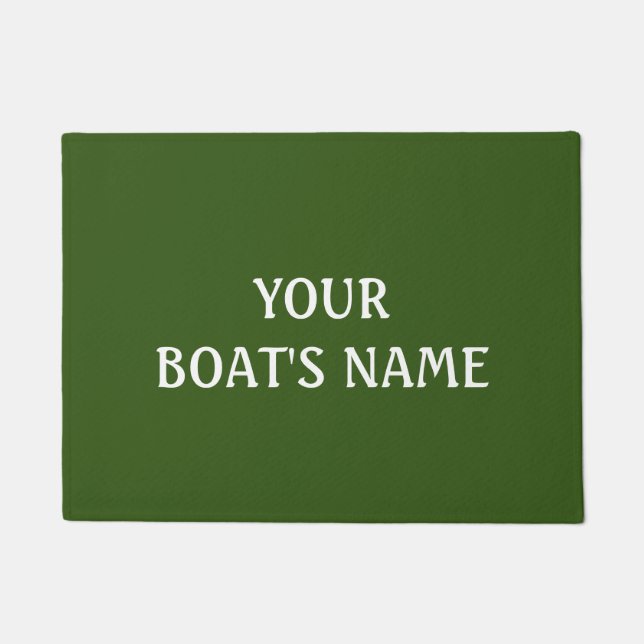 Green Boat Name Dock Mat (Front)