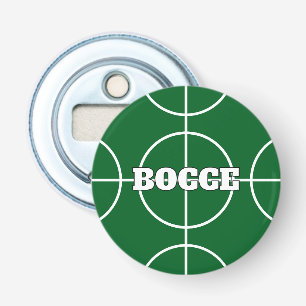 Green Bocce Ball bottle opener fridge magnet
