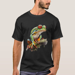 Green Body Red Eyed Tree Frog Rainforest Amphibian T-Shirt