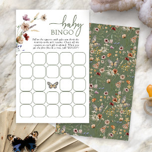 Green Boho Baby Bingo Game