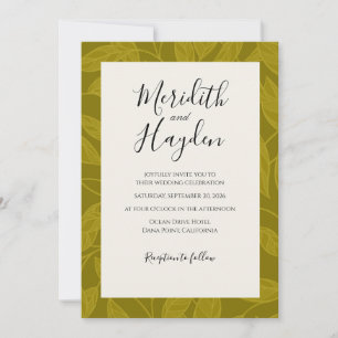 Green Boho Botanical wedding Invitation