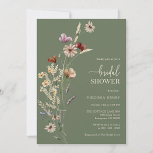 Green Boho Bridal Shower Invitation