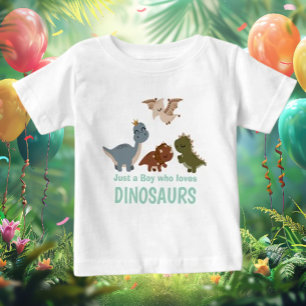 Green Boho Dinosaur  Baby T-Shirt