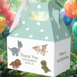 green boho dinosaur favour box