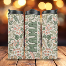 Green Boho Flowers 3d Inflated Mama