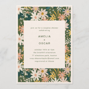 Green Boho Garden Floral Couples Bridal Shower  Invitation