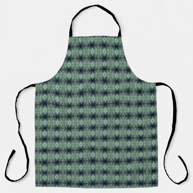 Green boho patterned apron (Front)