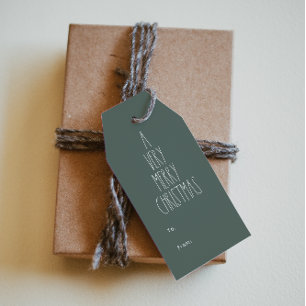 Green Boho Polka Dot Christmas to from Gift Tags