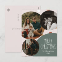 Green Boho Polka Dot Christmas Vertical 3-Photo