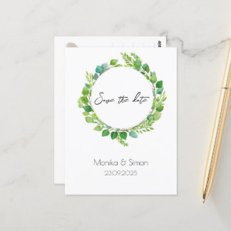 green boho scrape, simple, modern postcard