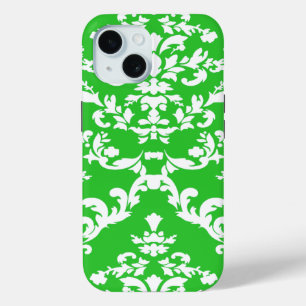 Green Bold Damask @ Emporiomoffa iPhone 15 Case