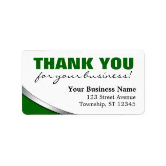 Green Bold "Thank you for your Business" Labels