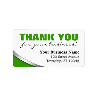 Green Bold "Thank you for your Business" Labels