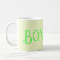 Green Bonjour Pastel Yellow Coffee Mug