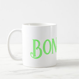 Green Bonjour White Coffee Mug