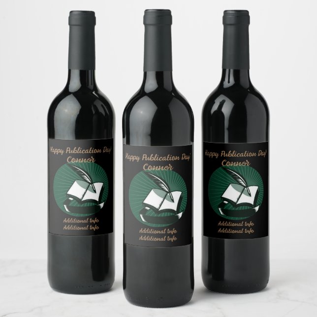 Green Book And Quill Wine Label (Bottles)