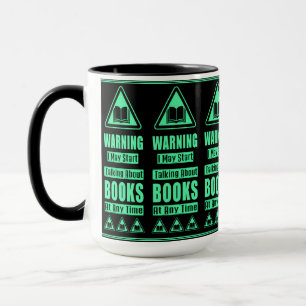 Green Book Lovers Warning Sign Mug