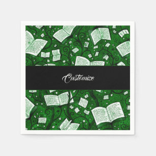 Green Books Background Napkin