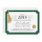 Green Border Diploma with Tassel Graduation Invite