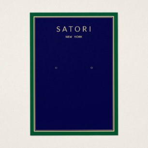 Green Border Earring Navy Jewellery Display