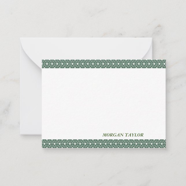 Green Borders Personalised Note Cards (Front)