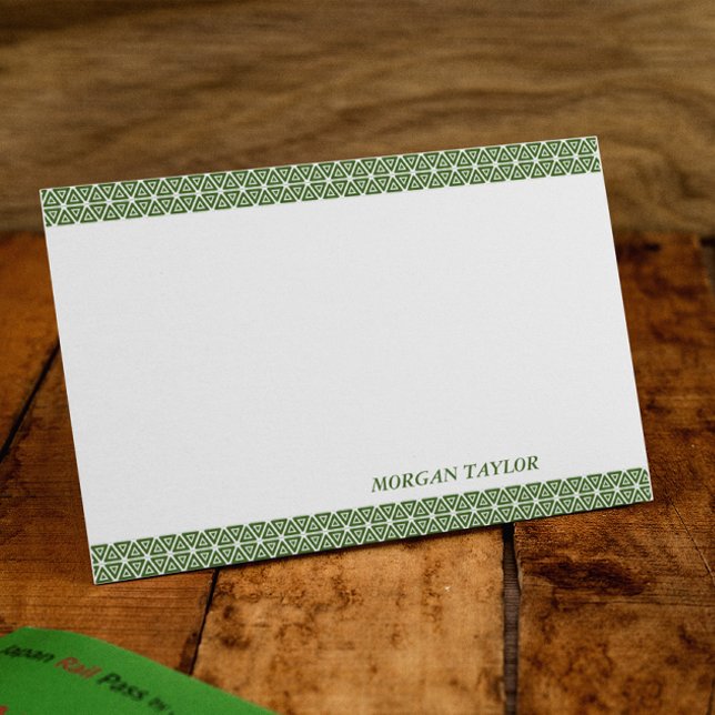 Green Borders Personalised Note Cards (Creator Uploaded)