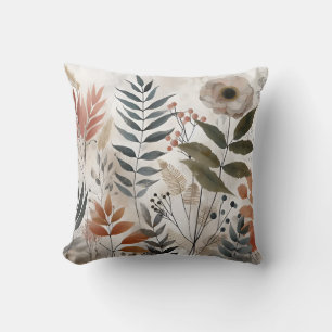 Green Botanical Abstracts Floral Inspiration Cushion