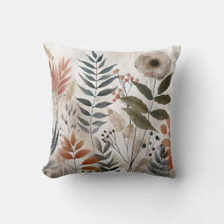 Green Botanical Abstracts Floral Inspiration Cushion