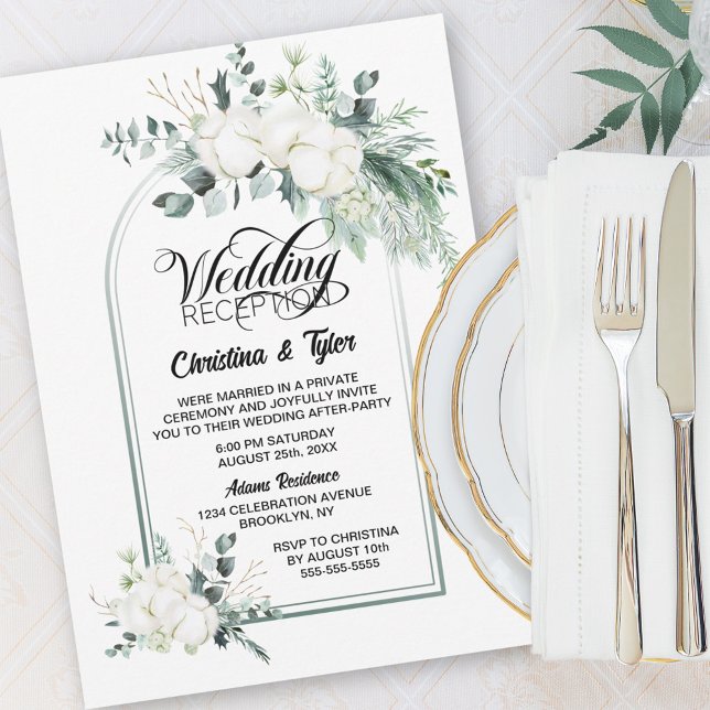 Green Botanical Arch Wedding Reception Invitation (Creator Uploaded)