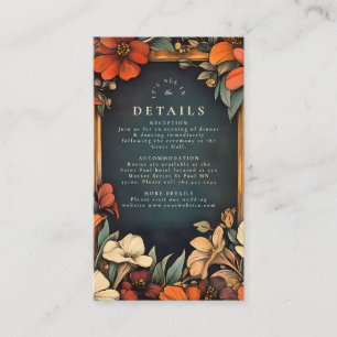 Green Botanical Art Nouveau Wedding Enclosure Card