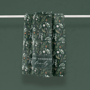 Green botanical elegant modern family gift fleece blanket