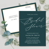 Green Botanical Elegant Script Bridal Shower