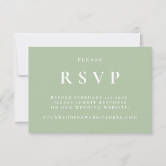 Green Botanical Elegant Wedding RSVP Card