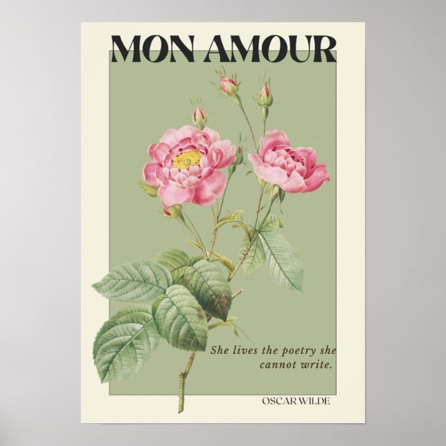 Green Botanical Flower Poster Room Decor (Front)