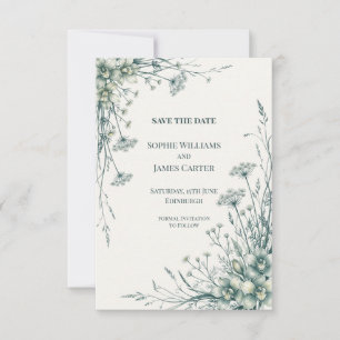 Green Botanical Foliage Save The Date