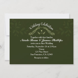 Green Botanical Forest Rustic Wedding Any Event Invitation
