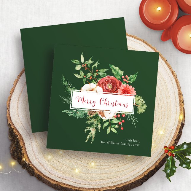 Green Botanical Merry Christmas Card (Green Botanical Merry Christmas Card
)