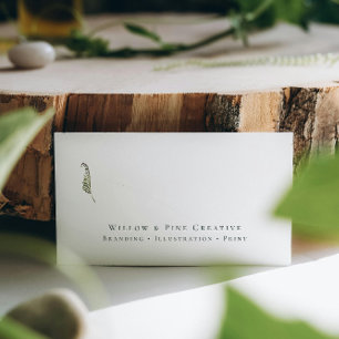 Green Botanical   Modern Elegant Minimalist QR Business Card