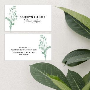Green Botanical Mummy Play Date Calling Card