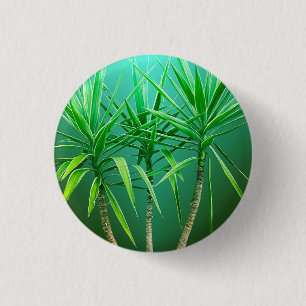 Green Botanical Palm Tree Cushion 3 Cm Round Badge