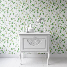 Green Botanical Pattern Wallpaper Peel & Stick